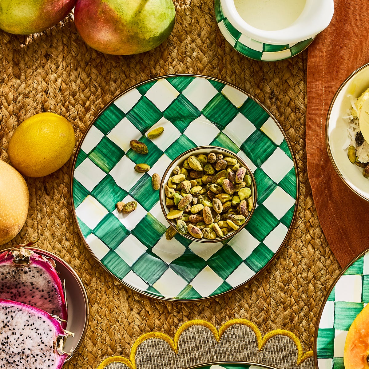 Emerald Check Salad Plate - Image 2