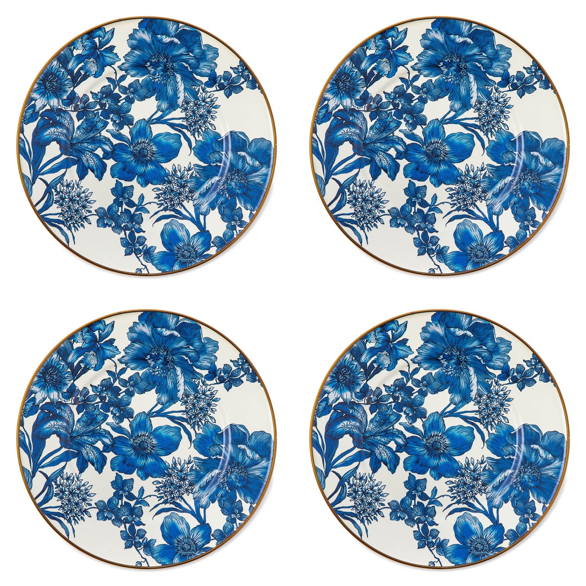 Royal English Garden Enamel Salad/Dessert Plate, Set of 4