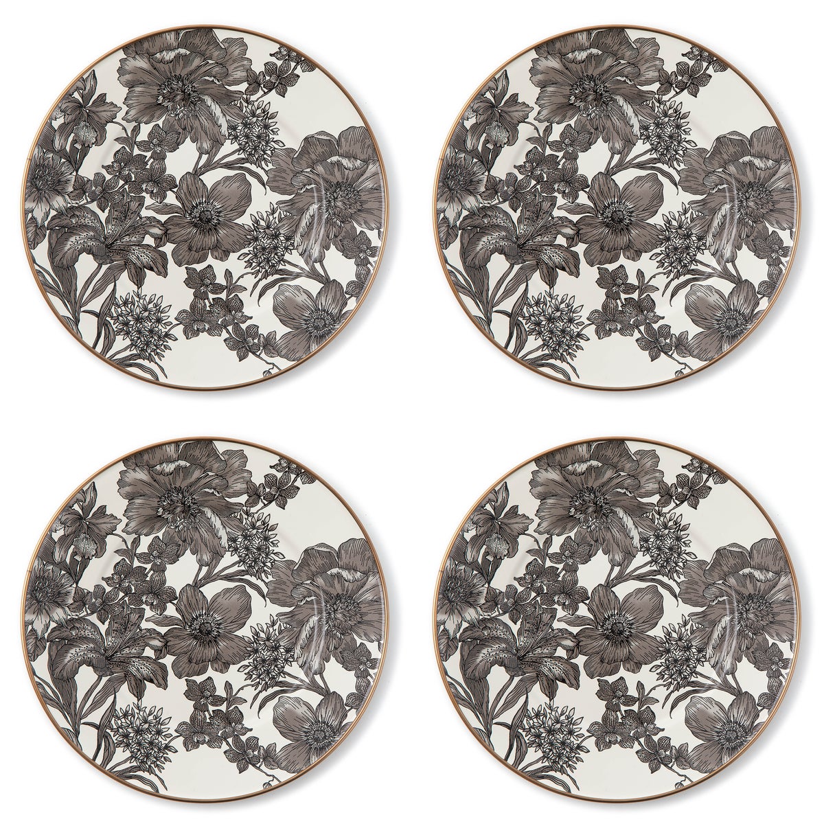 Sterling English Garden Enamel Salad/Dessert Plate, Set of 4