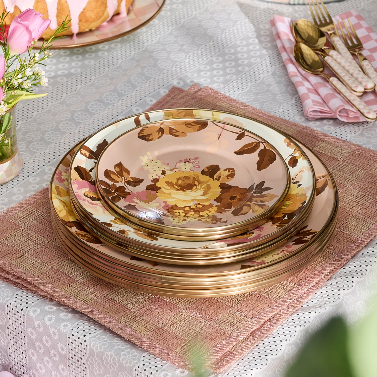 Wild Rose Mauve Salad/Dessert Plate - Image 8