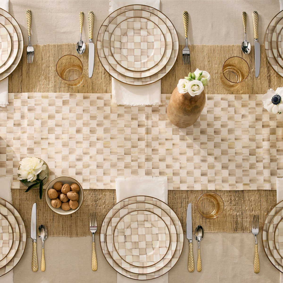 Mocha Check Salad Plate - Image 7