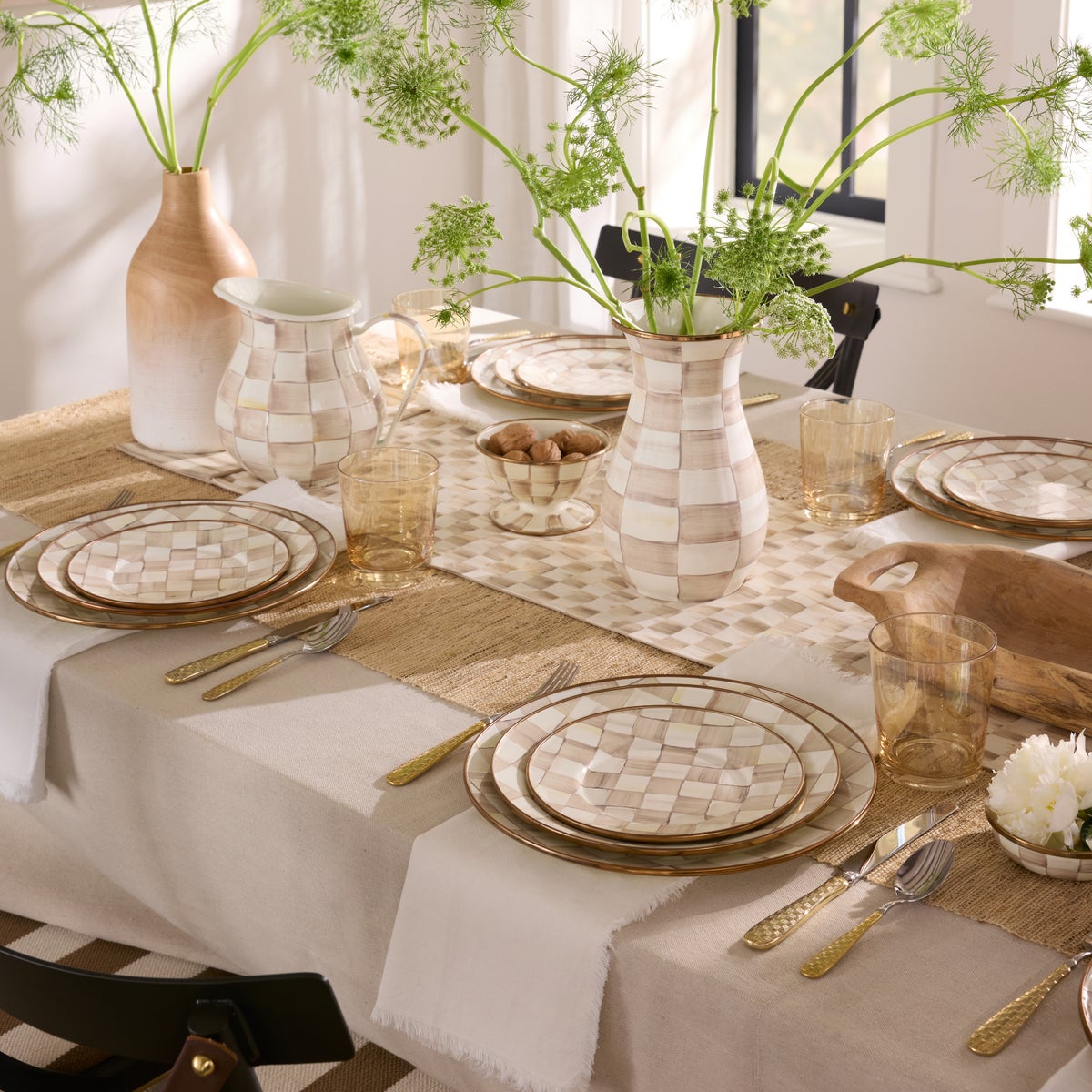 Mocha Check Salad Plate - Image 8
