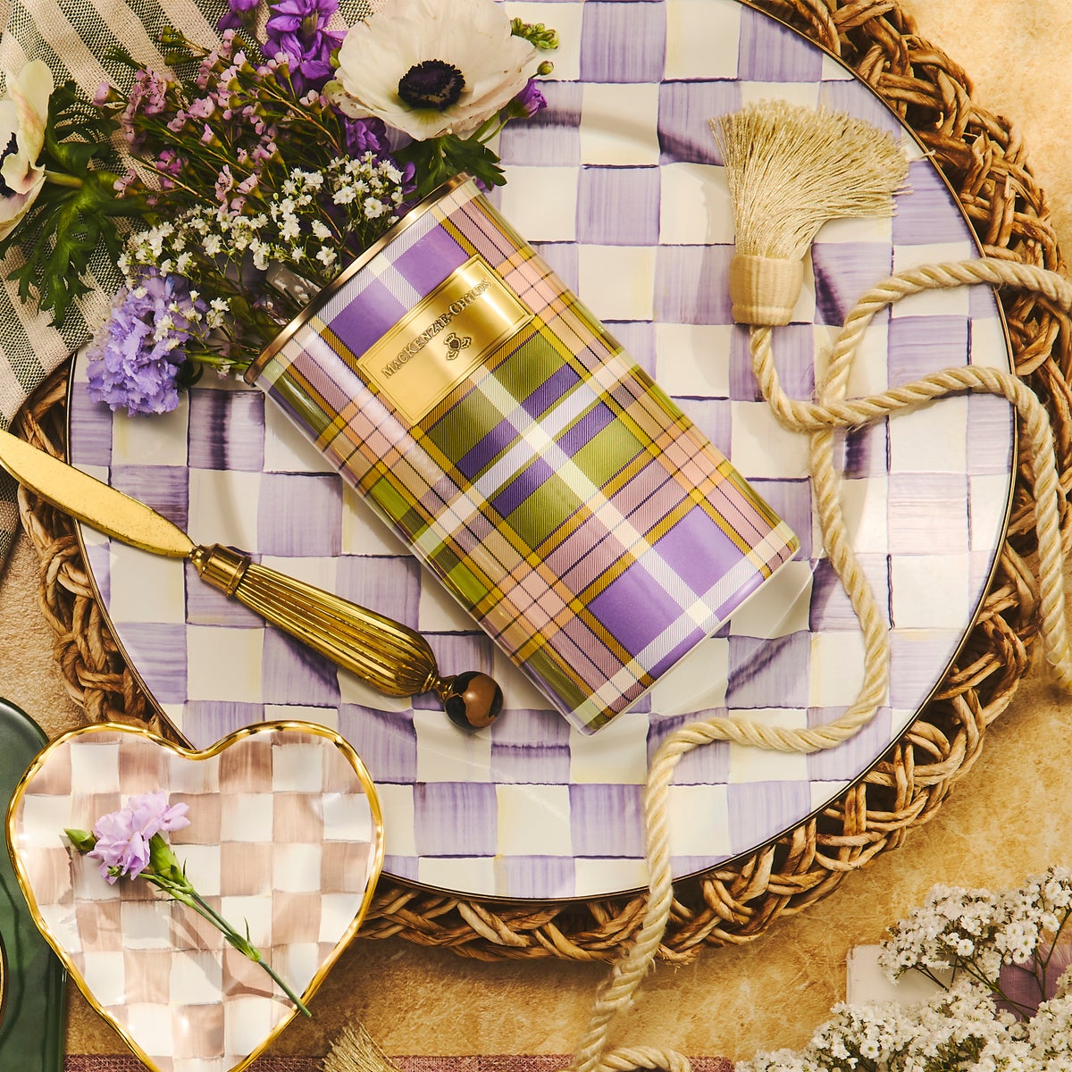 Violet Check Serving Platter - Image 5