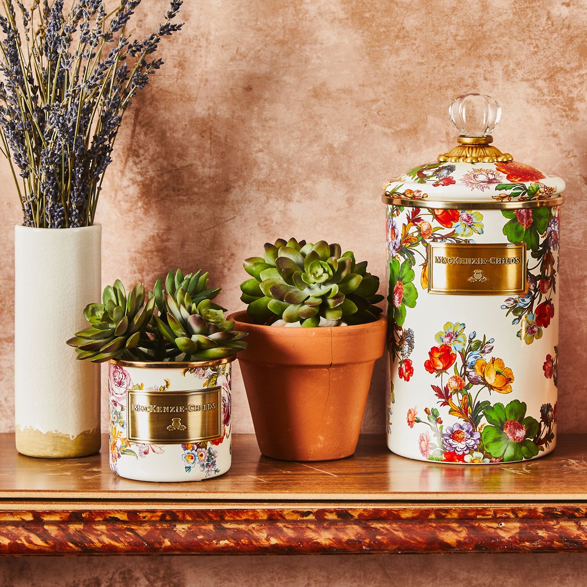 White Flower Market Large Canister - Image 7