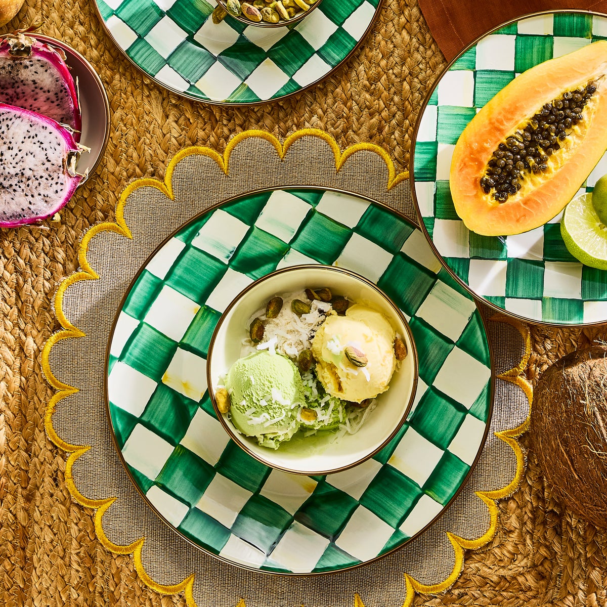 Emerald Check Dinner Plate - Image 3