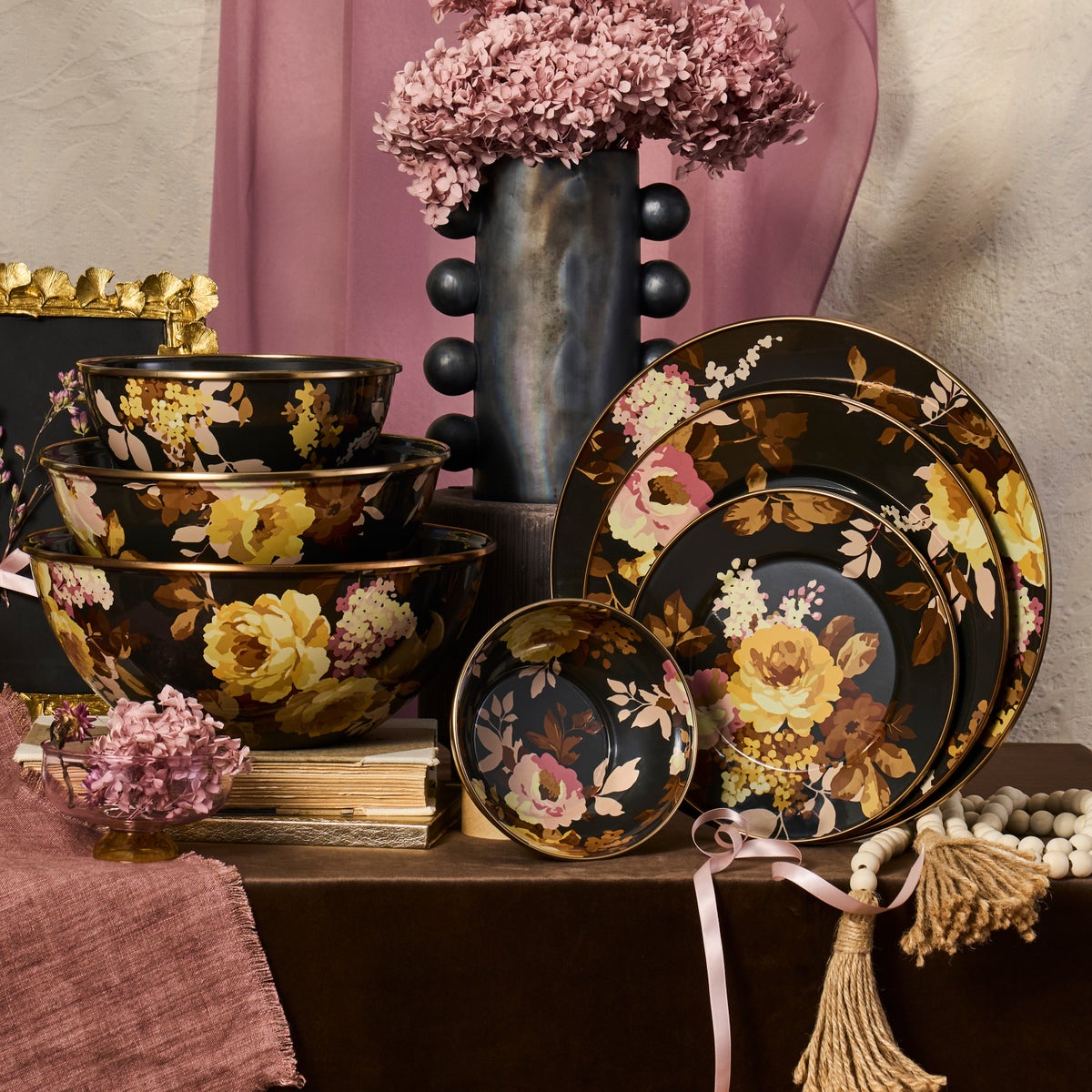 Wild Rose Brown Dinner Plate - Image 6