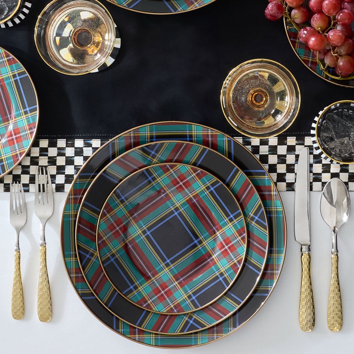 Tartan Black Dinner Plate - Image 3