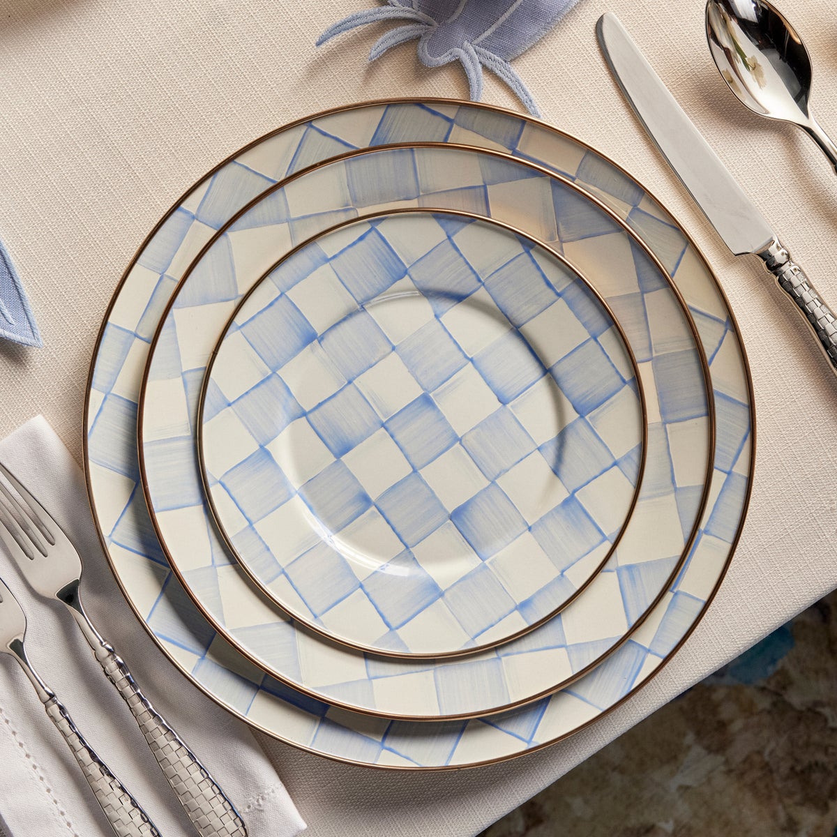 Sky Check Dinner Plate - Image 2