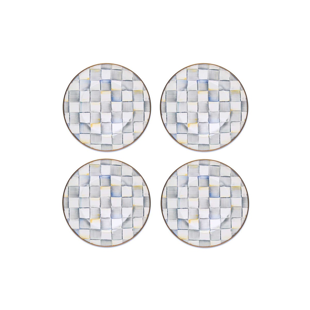 Sterling Check Dinner Plates, Set of 4