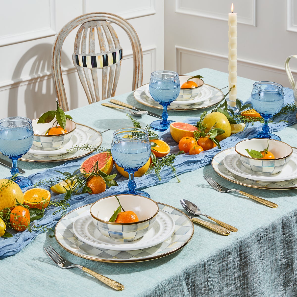 Sterling Check Dinner Plate - Image 4