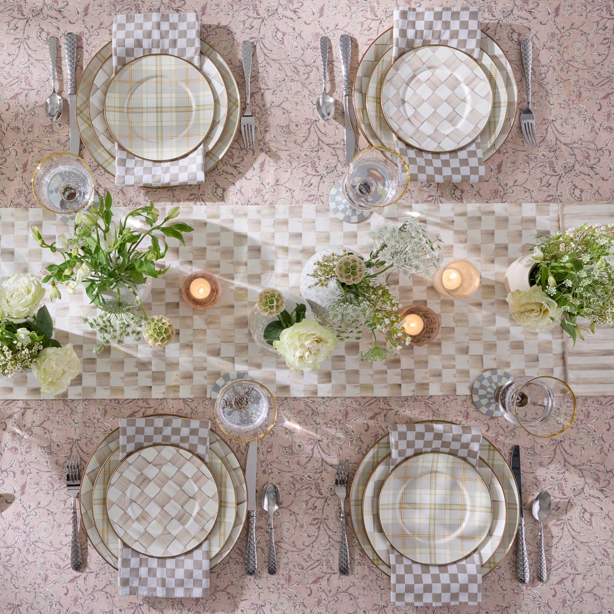 Mocha Check Dinner Plate - Image 5