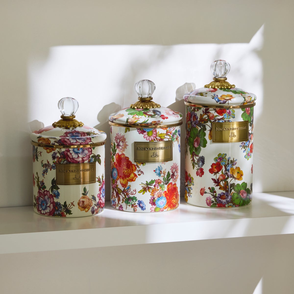 White Flower Market White Canisters, Set of 3 - Image 2