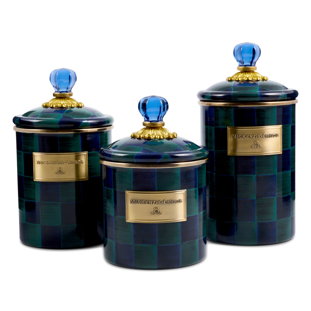 Juniper Check Canisters, Set of 3