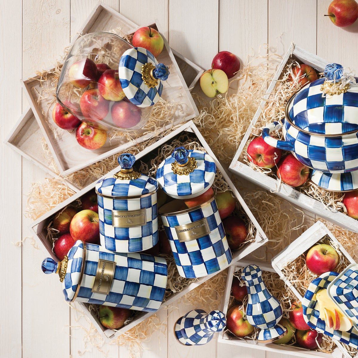 Cookie Jar with Royal Check Lid - Image 3