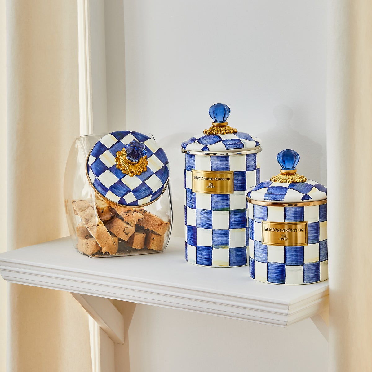 Cookie Jar with Royal Check Lid - Image 4