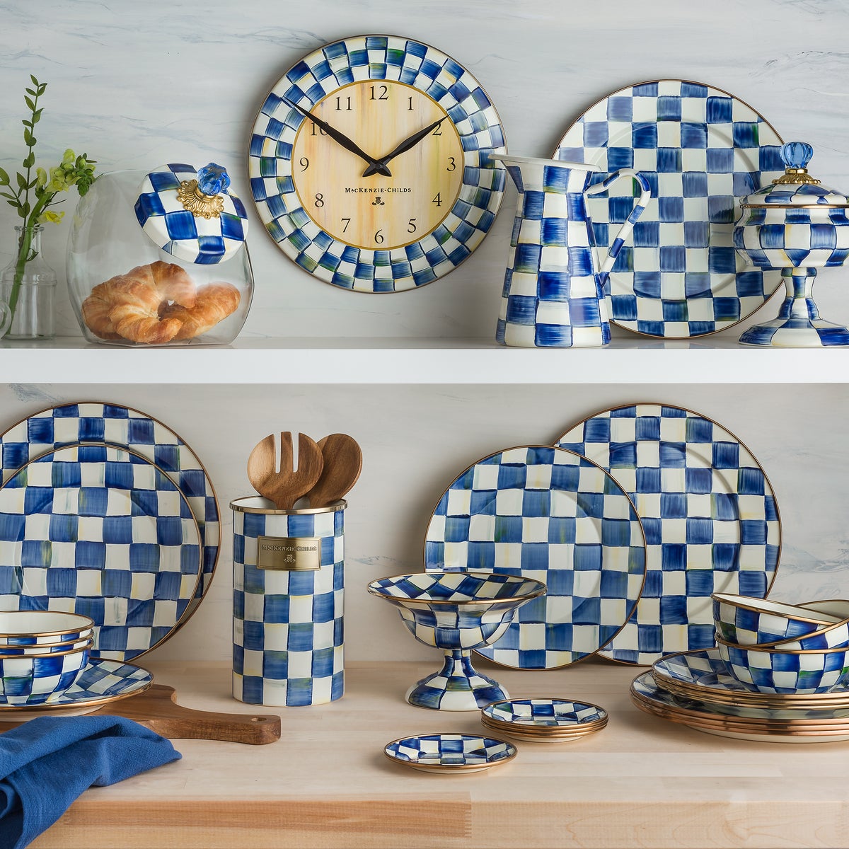 Cookie Jar with Royal Check Lid - Image 5