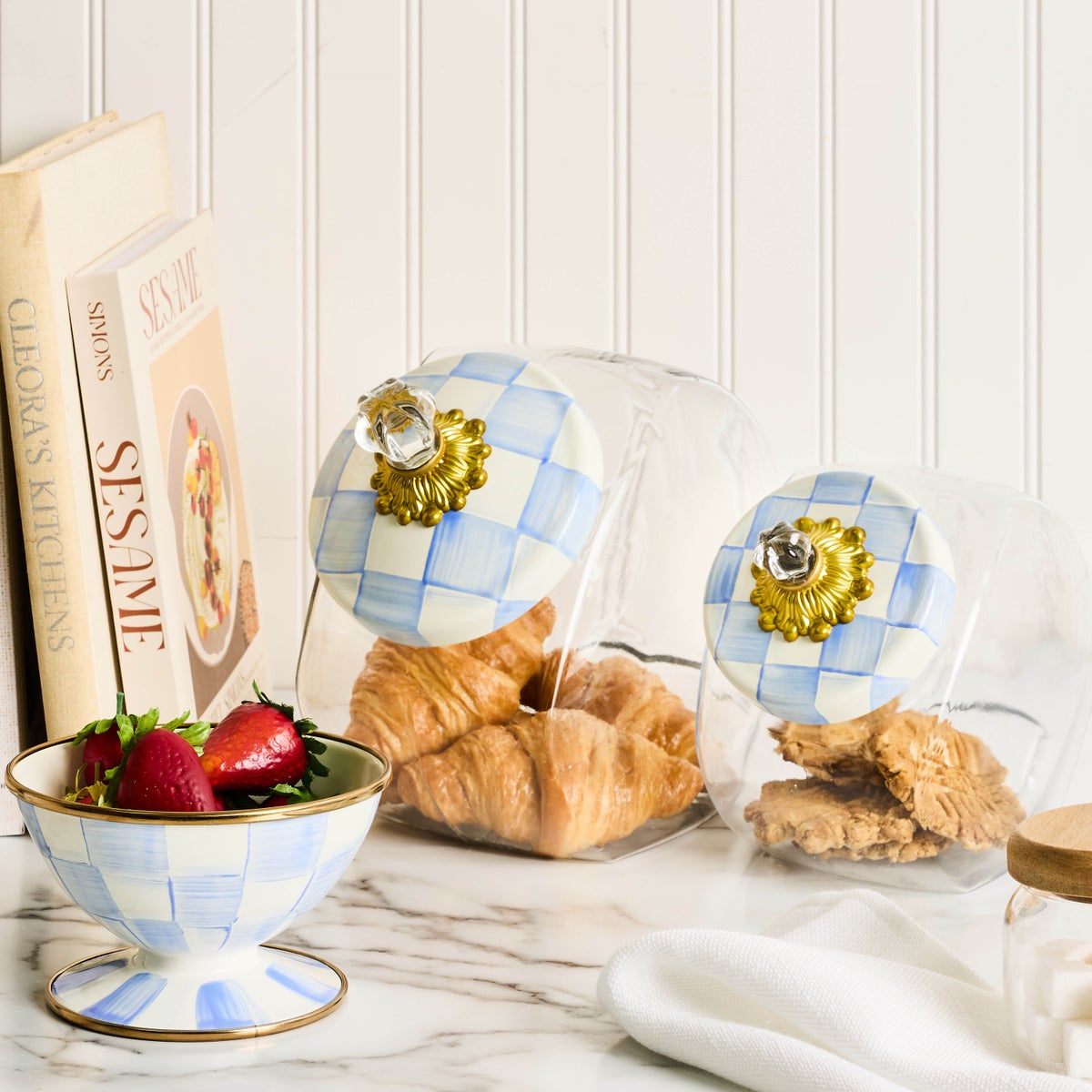 Cookie Jar with Sky Check Lid - Image 6