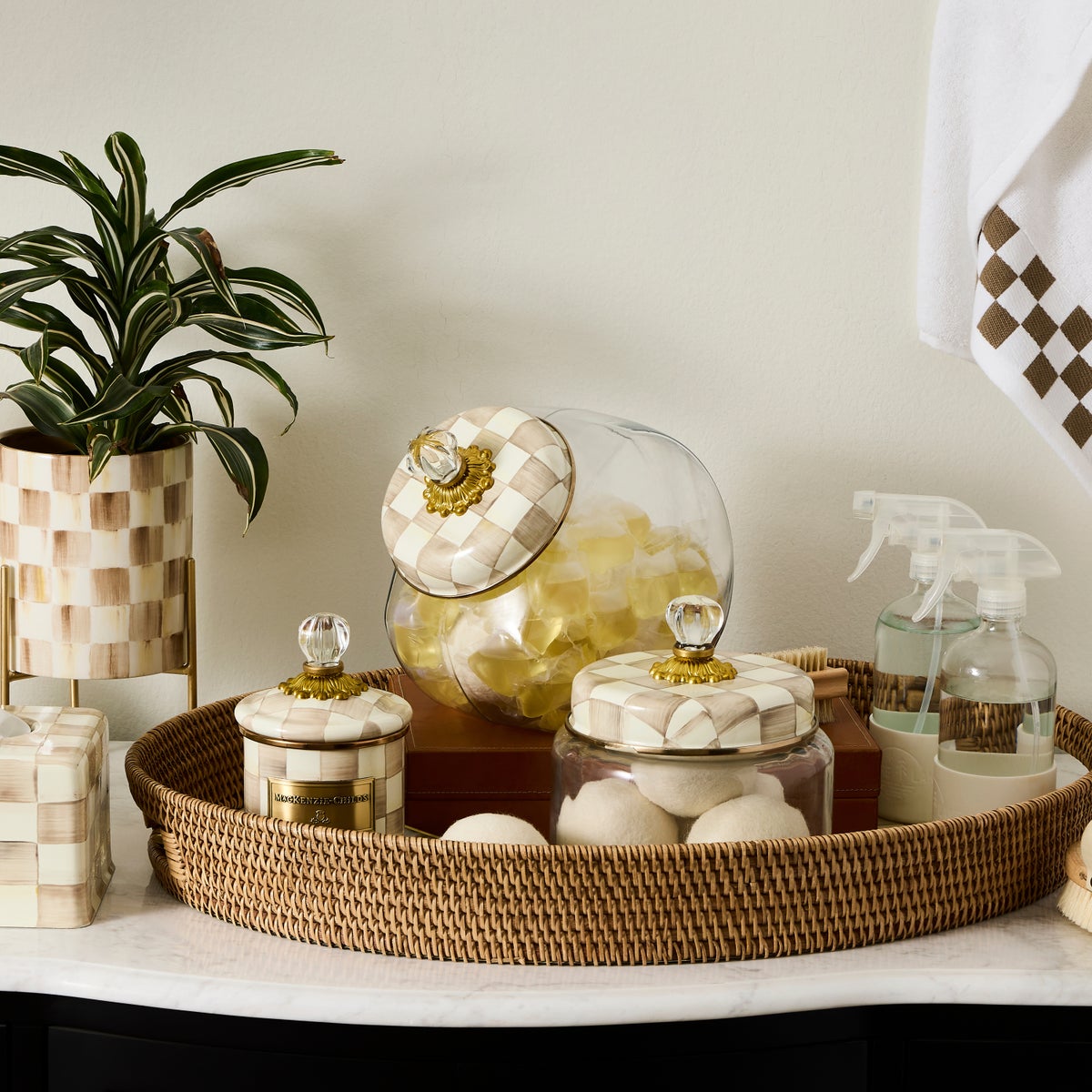 Cookie Jar with Mocha Check Lid - Image 8