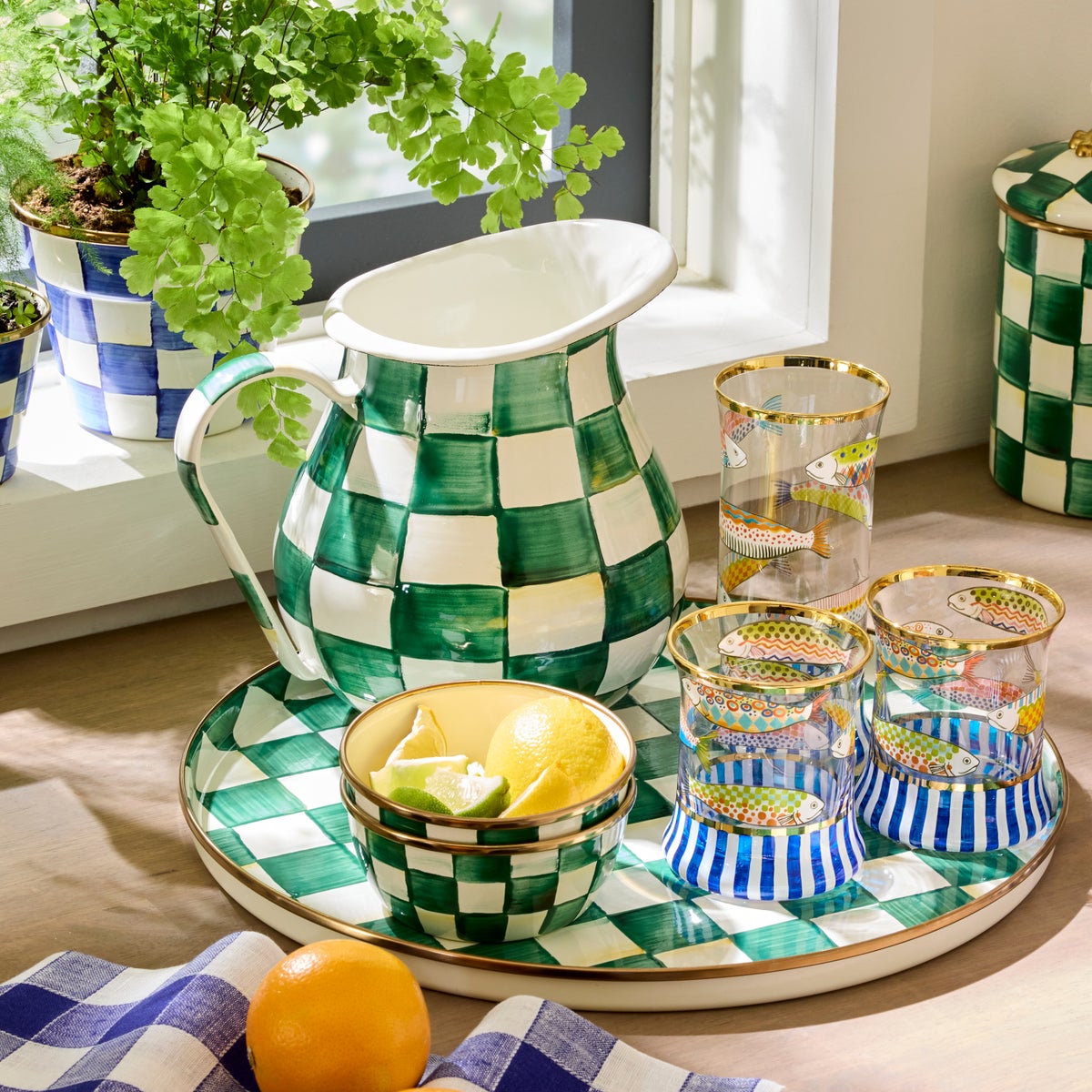 Emerald Check Pitcher - Image 6