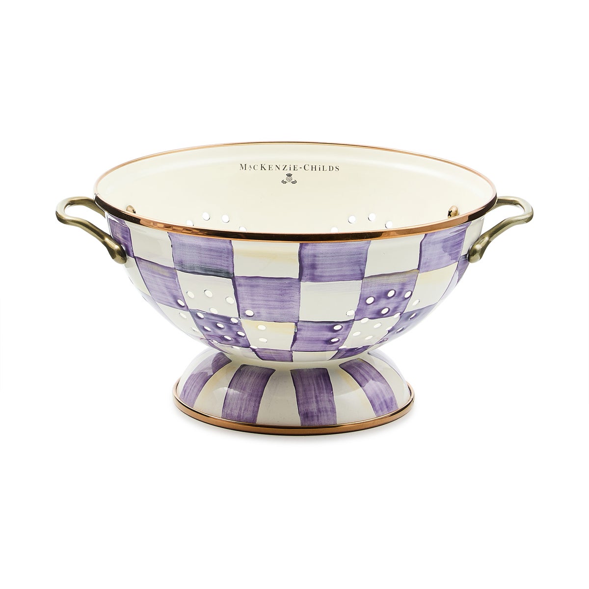 Violet Check Large Colander