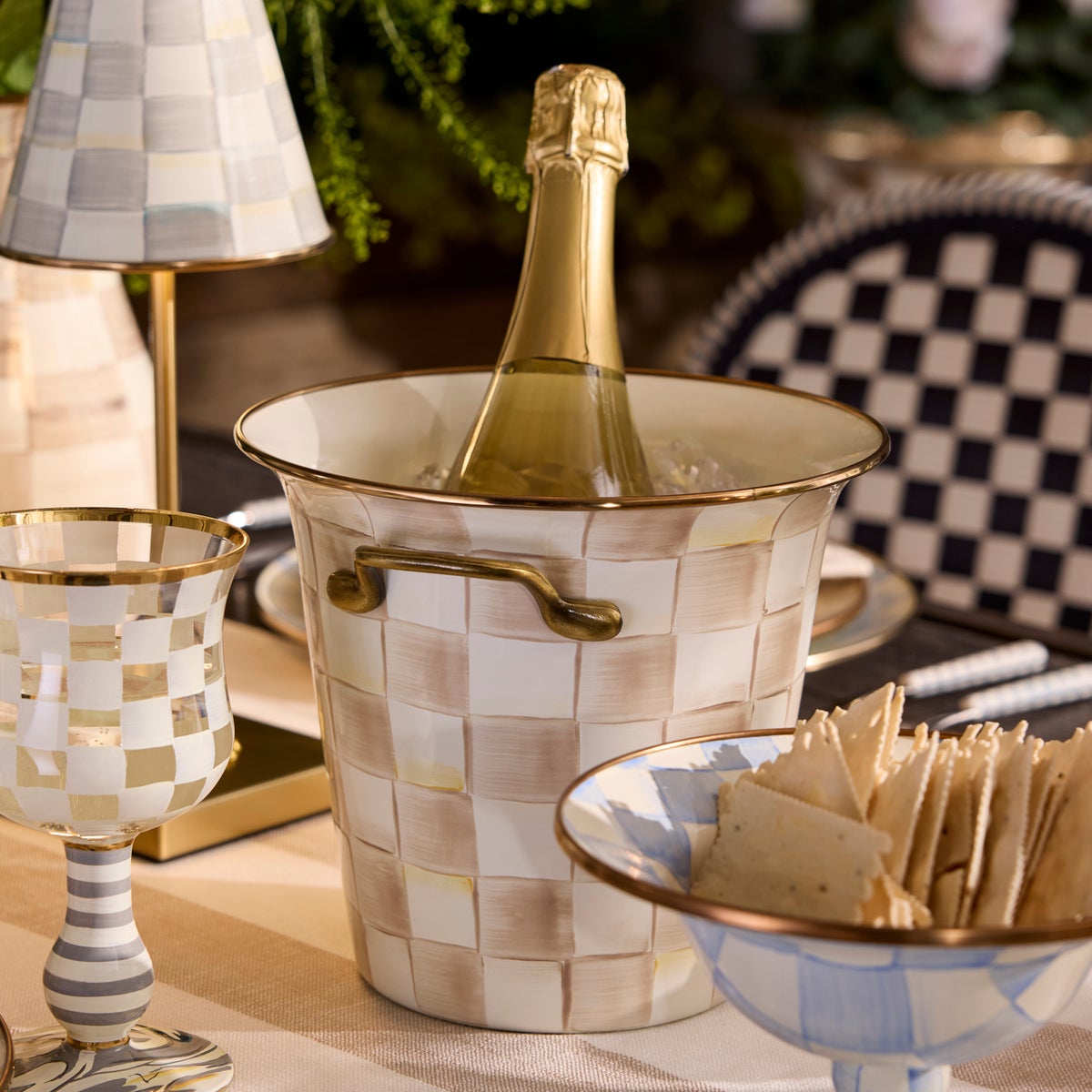 Mocha Check Wine Cooler - Image 2
