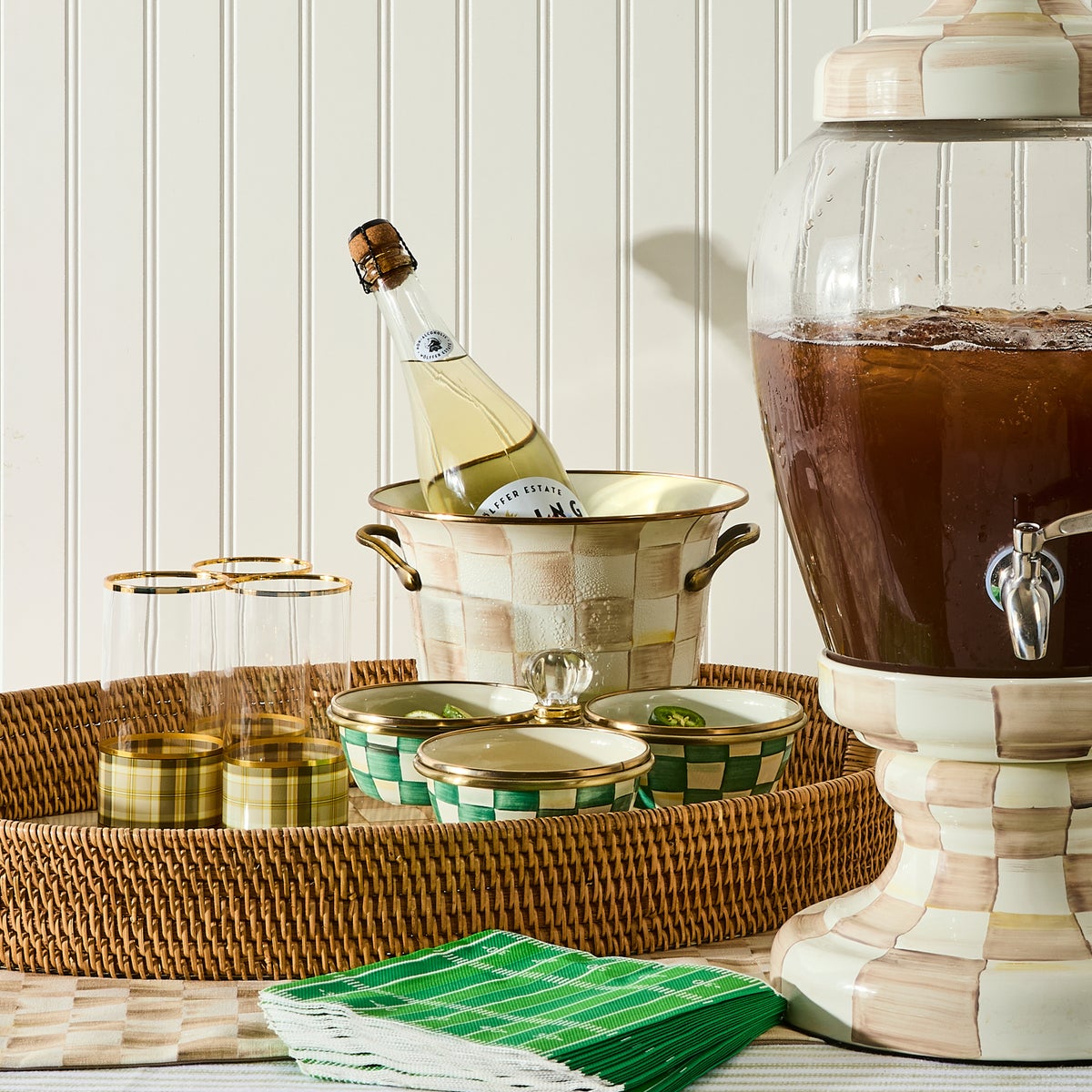 Mocha Check Wine Cooler - Image 3