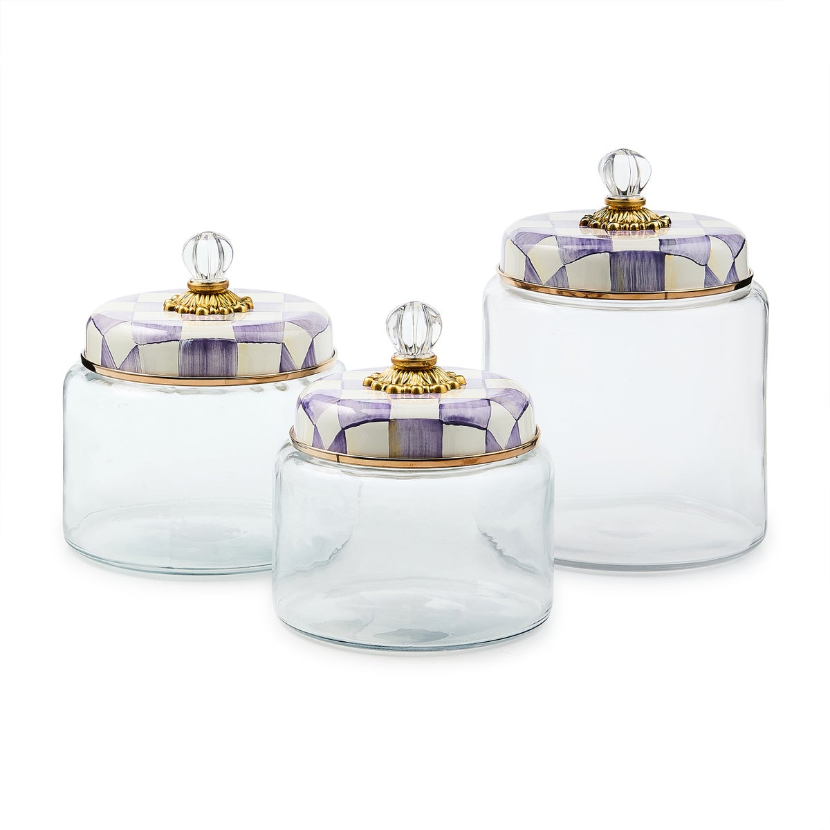 Violet Check Small Kitchen Canister - Image 3
