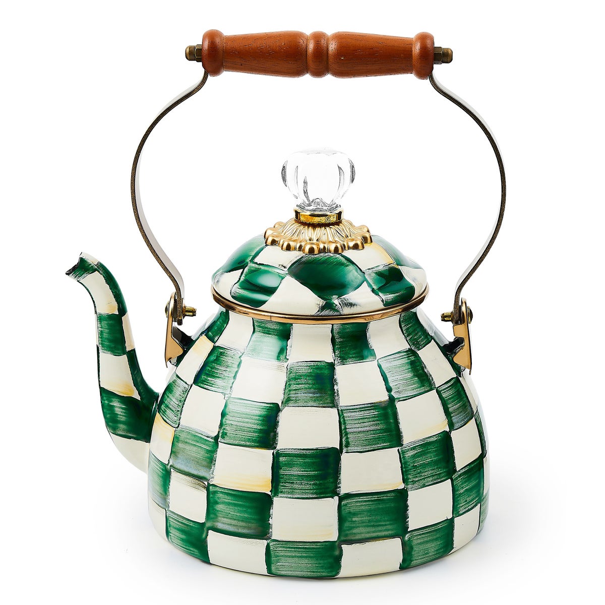 Emerald Check 2 Quart Tea Kettle