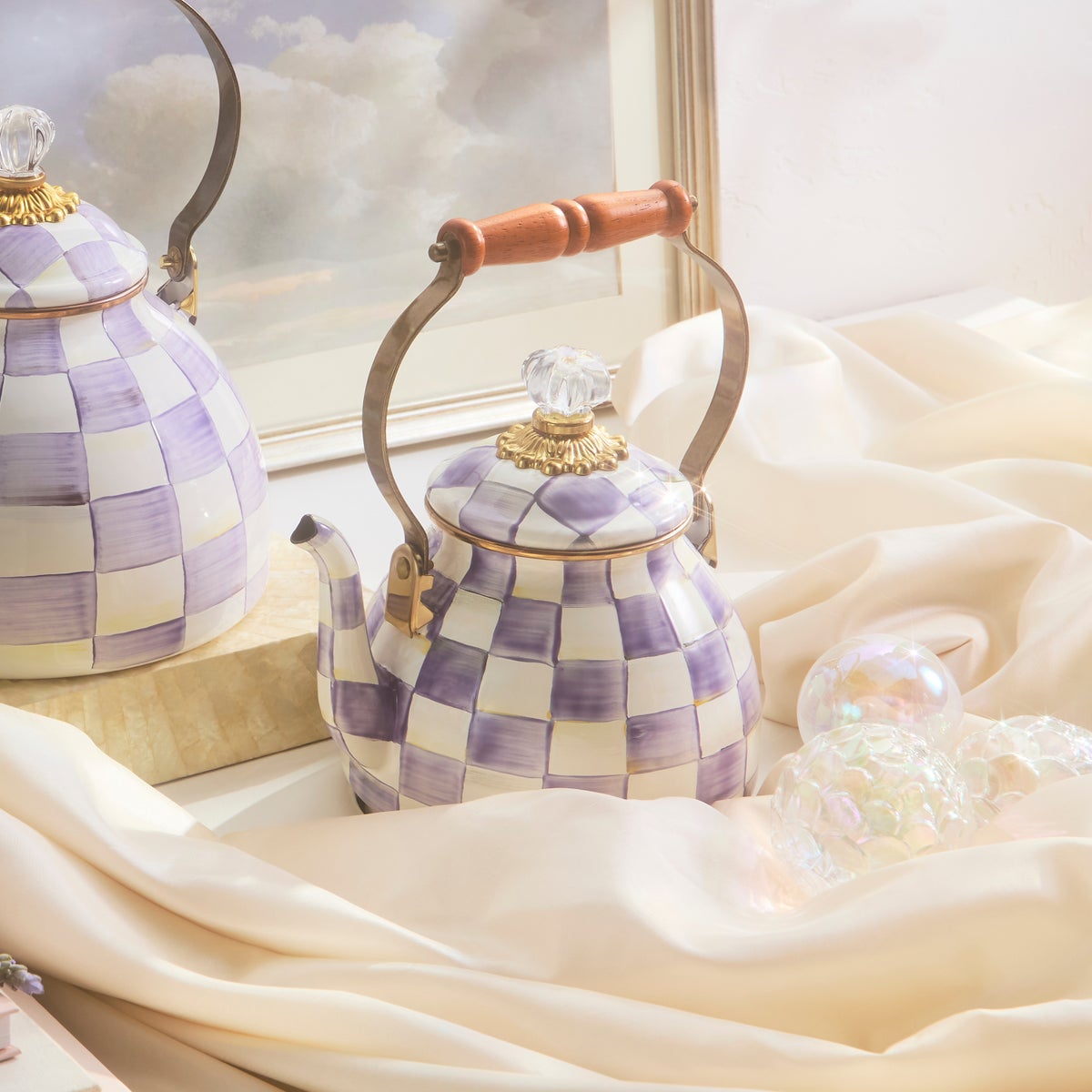 Violet Check 2 Quart Tea Kettle - Image 5