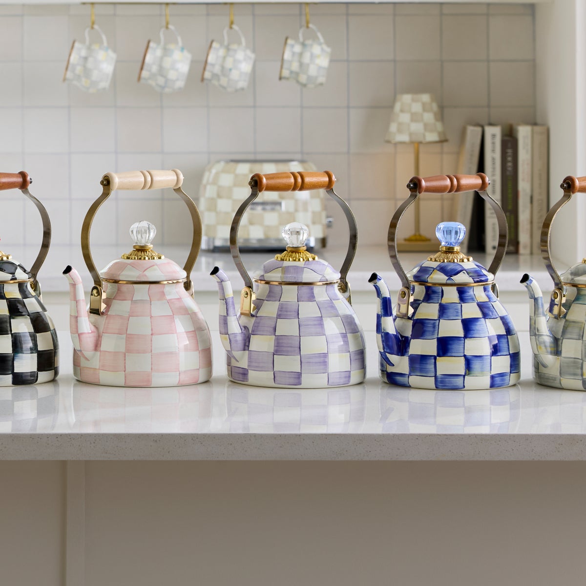 Violet Check 2 Quart Tea Kettle - Image 7