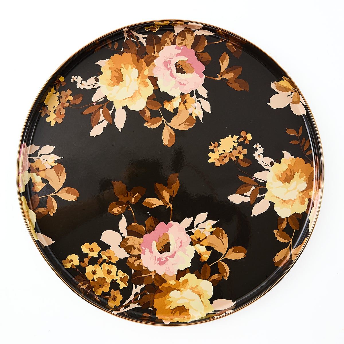 Wild Rose Brown Round Tray - Image 3