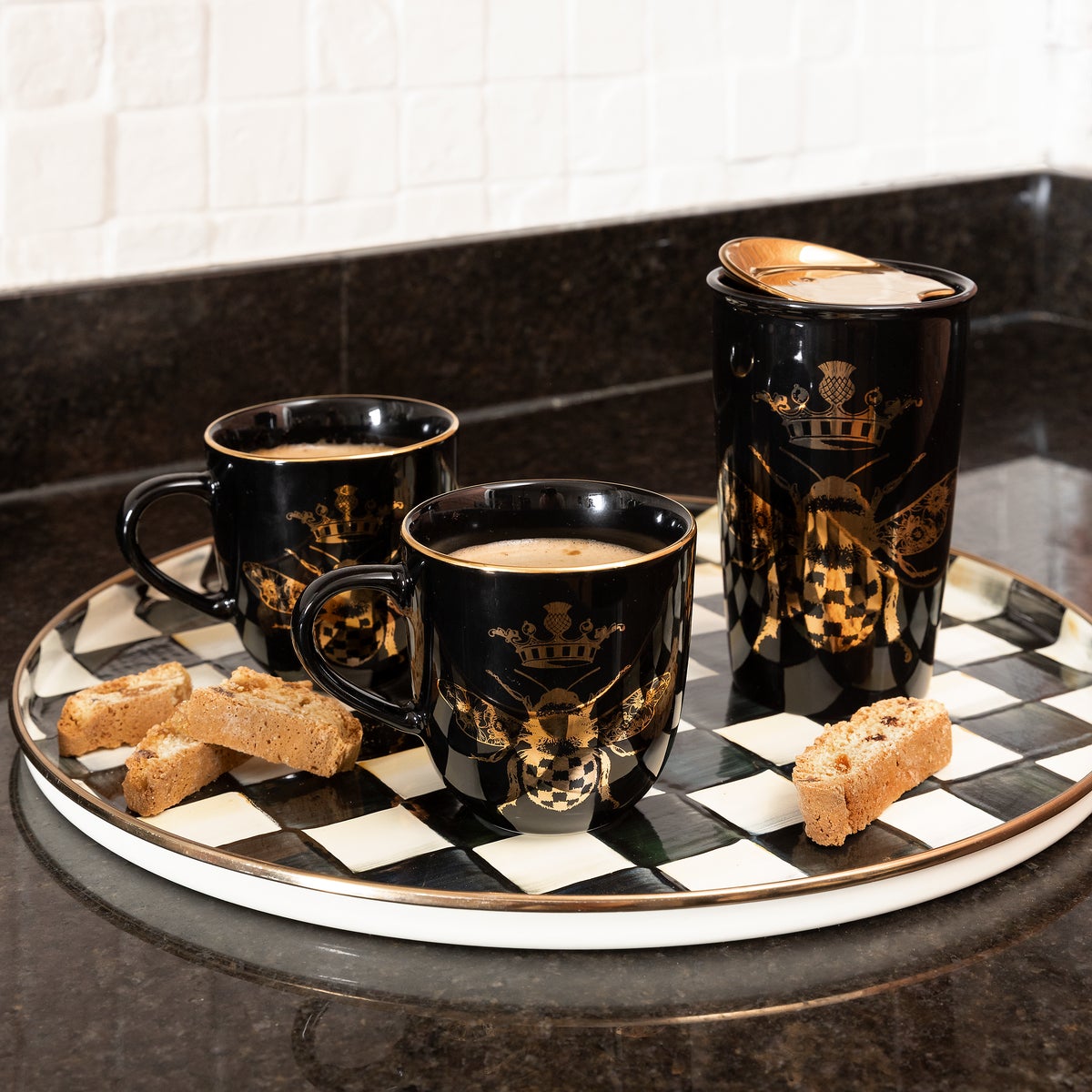 Courtly Check Round Tray - Image 4