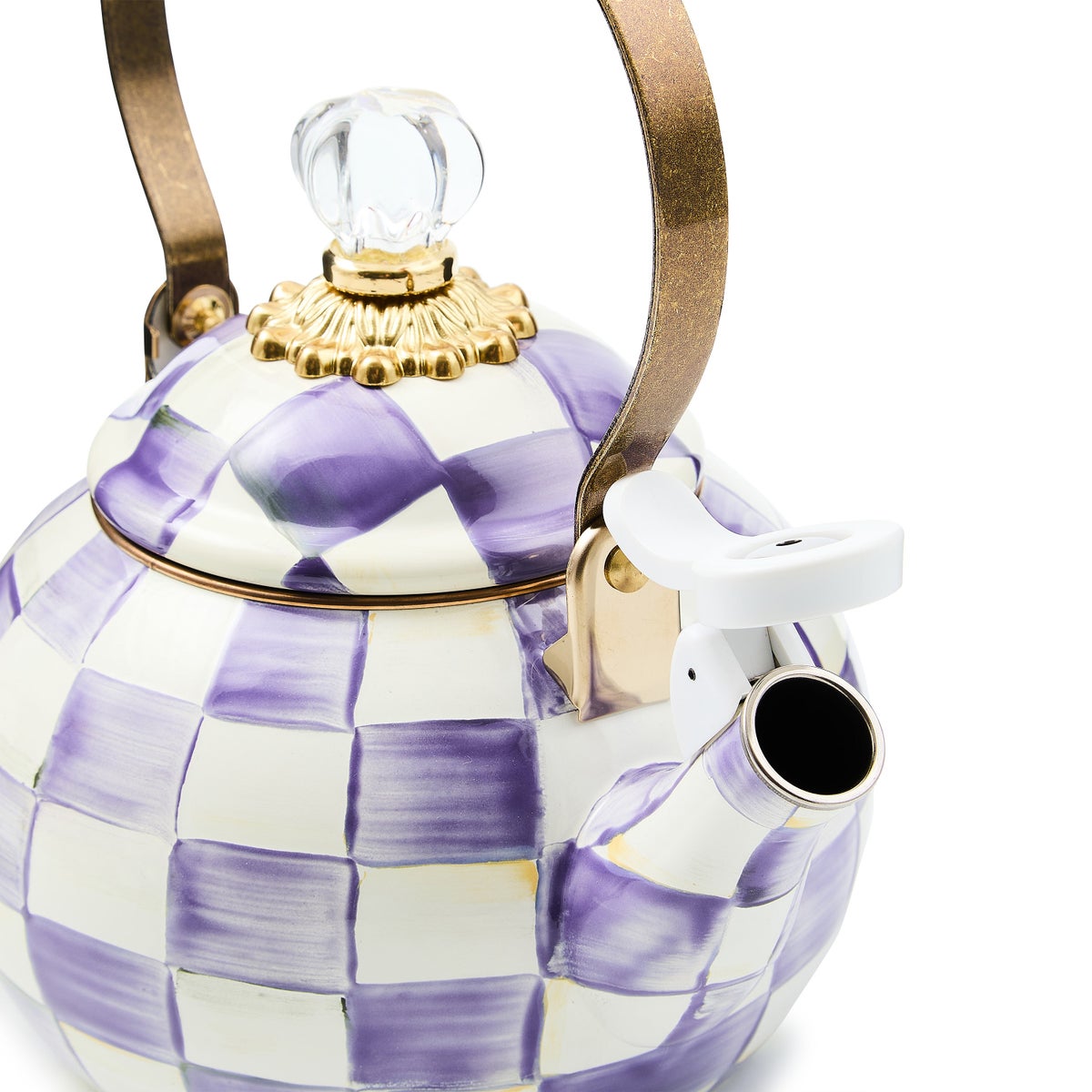 Violet Check Whistling Tea Kettle - Image 4