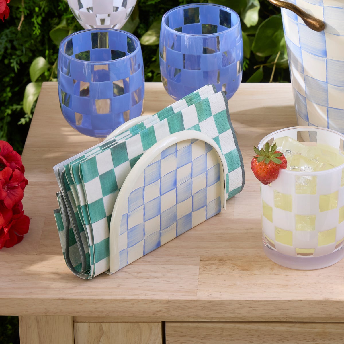 Sky Check Napkin Holder - Image 2