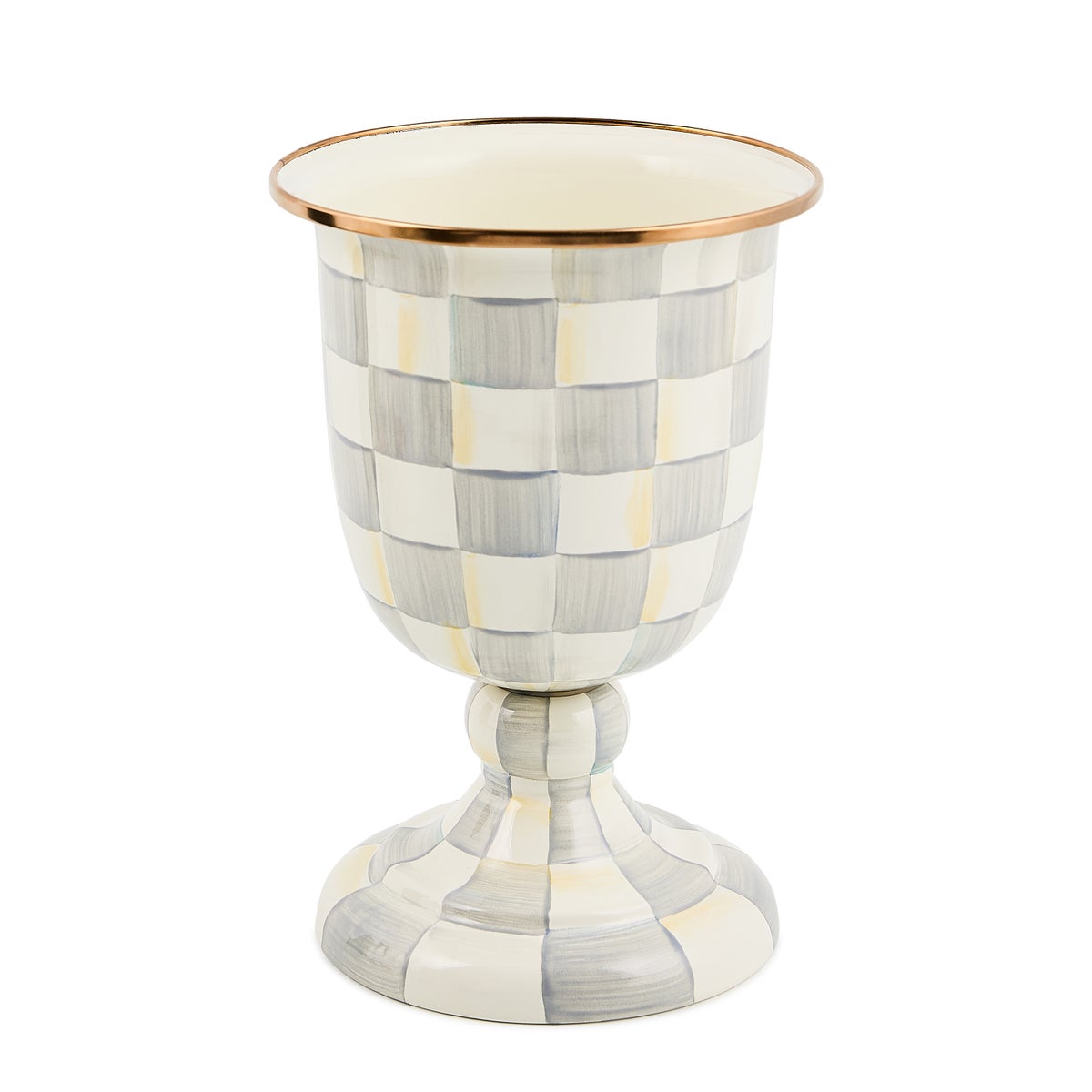 Sterling Check Pedestal Vase