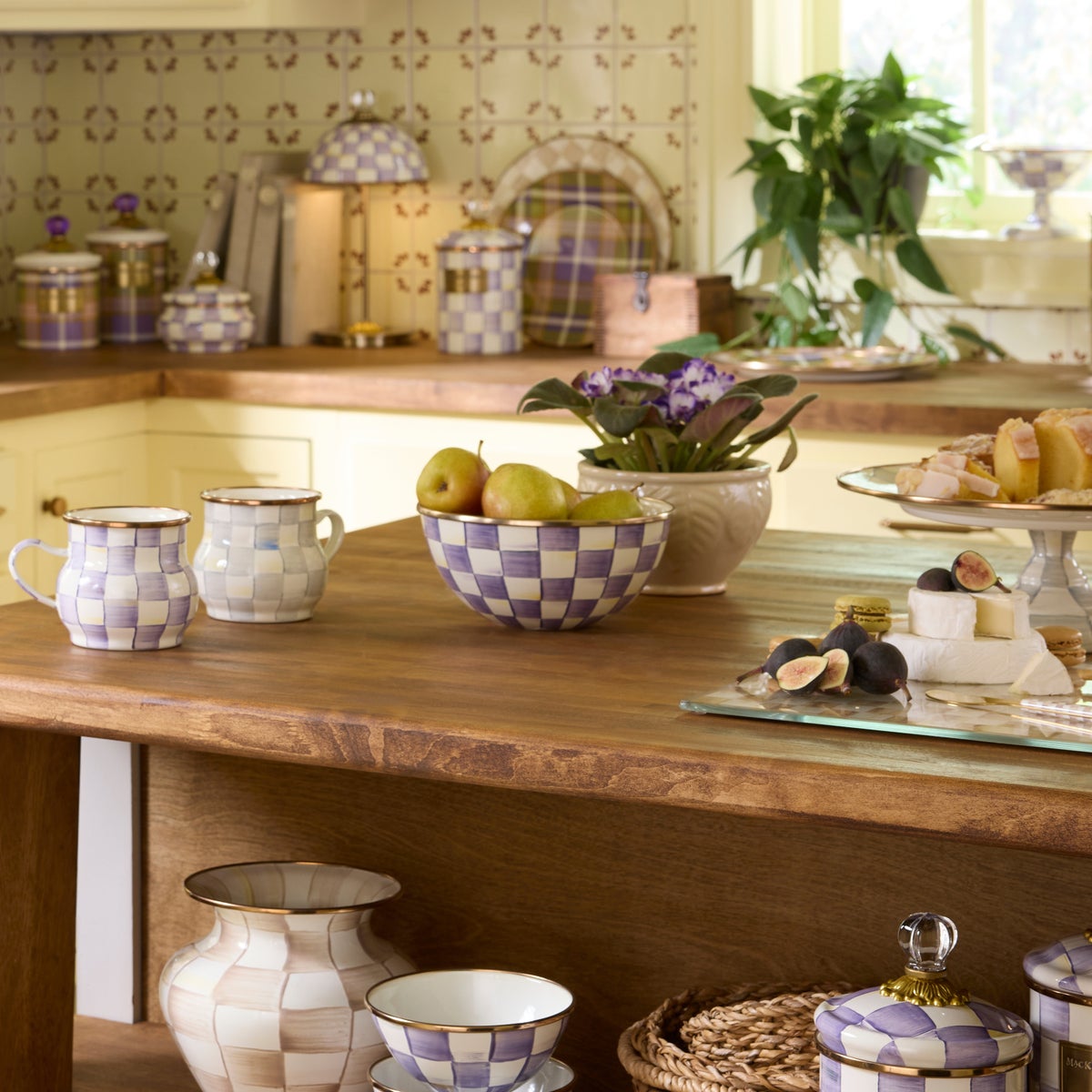 Violet Check Large Everyday Bowl - Image 5