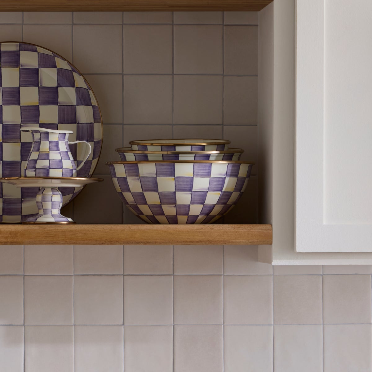 Violet Check Extra Large Everyday Bowl - Image 2