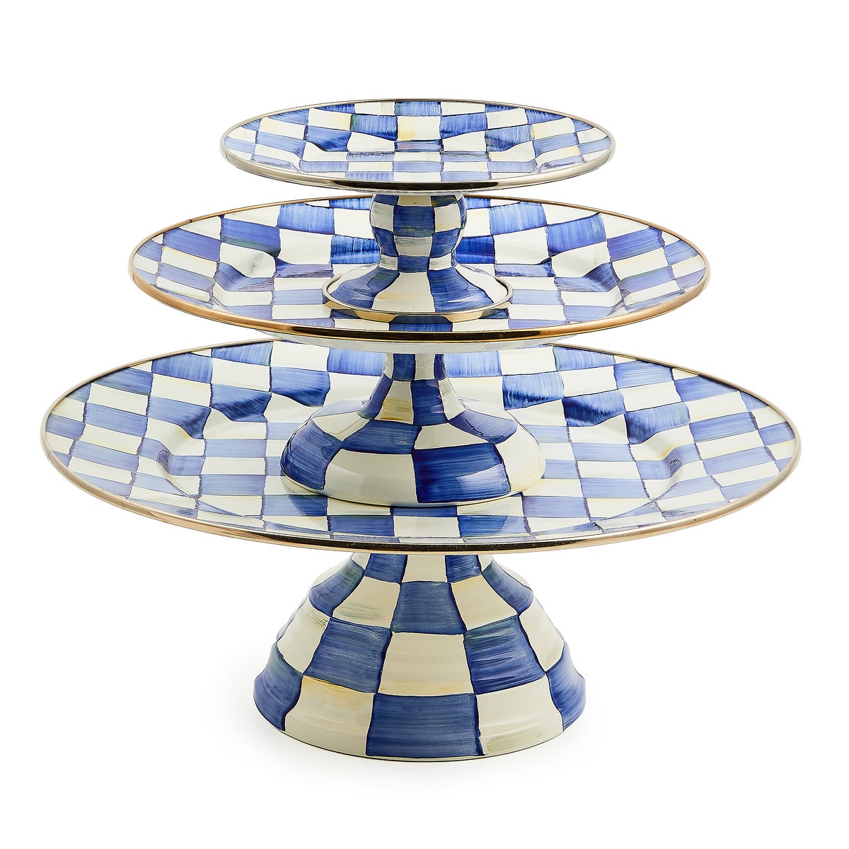 Royal Check Large Pedestal Platter - Image 4