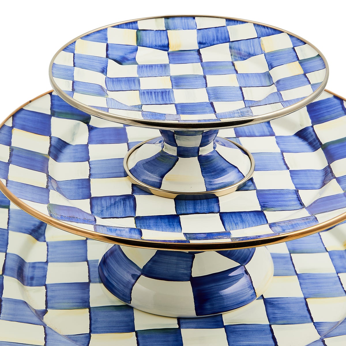 Royal Check Large Pedestal Platter - Image 6
