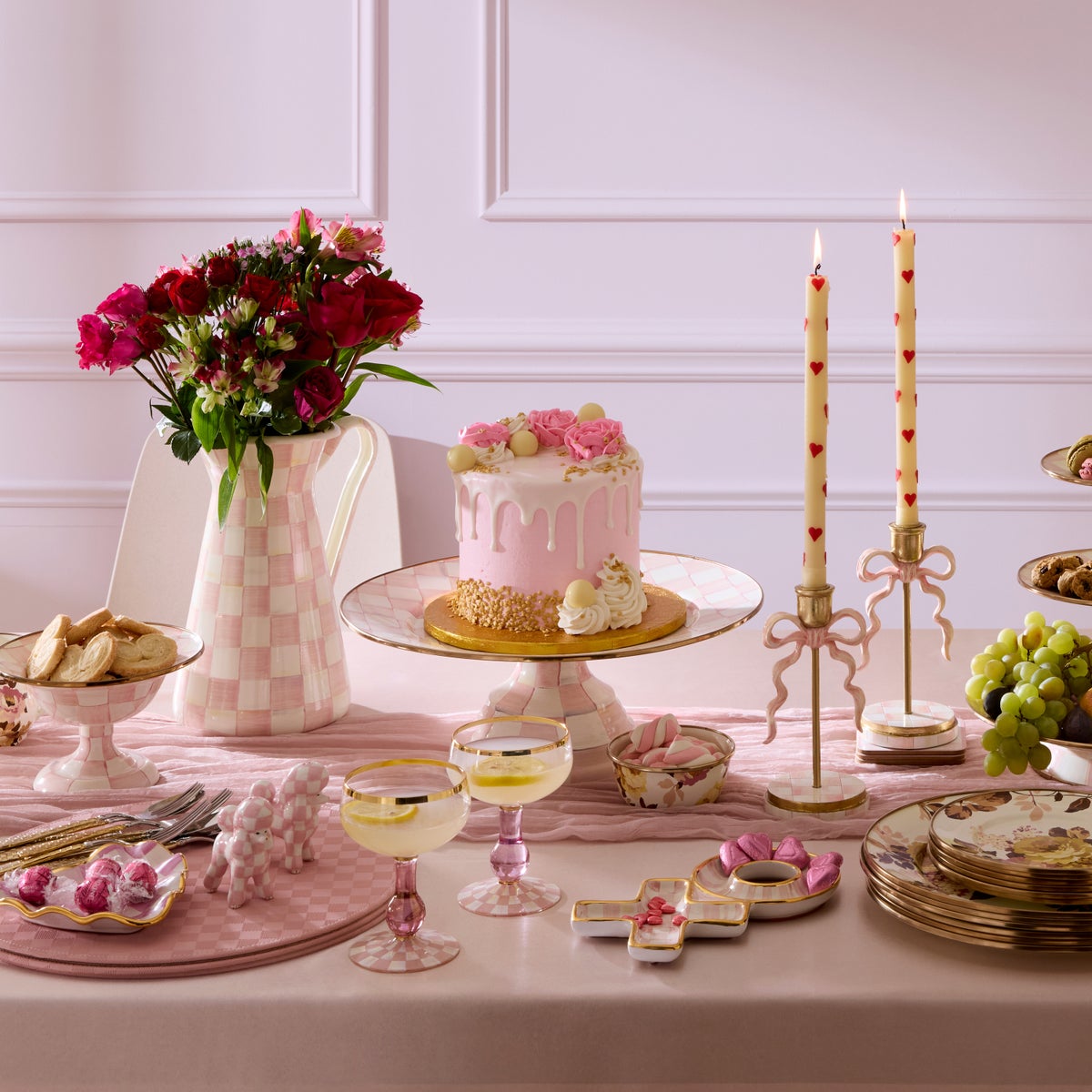 Rosy Check Large Pedestal Platter - Image 5