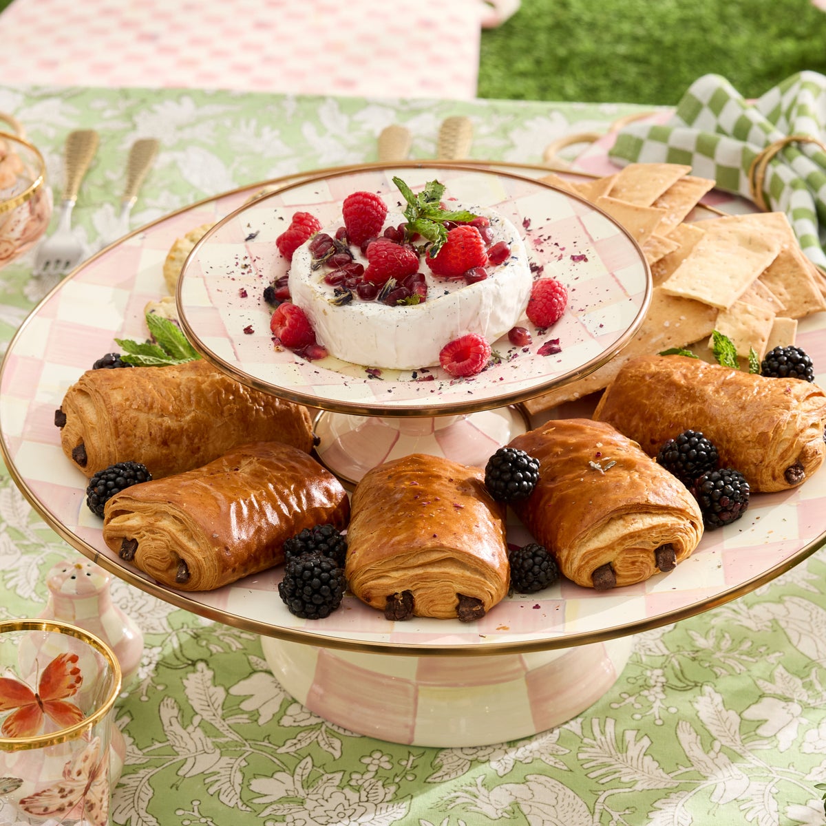 Rosy Check Small Pedestal Platter - Image 4
