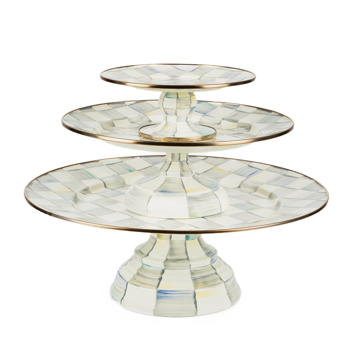 Sterling Check Mini Pedestal Platter - Image 5