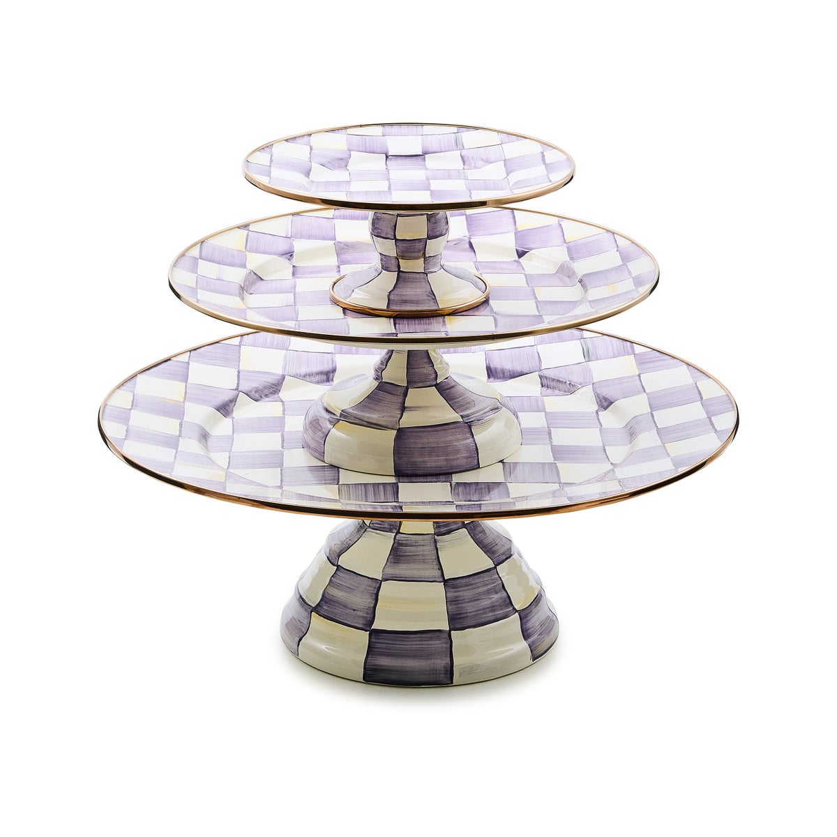 Violet Check Mini Pedestal Platter - Image 3