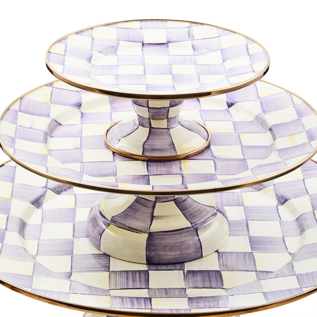 Violet Check Mini Pedestal Platter - Image 4