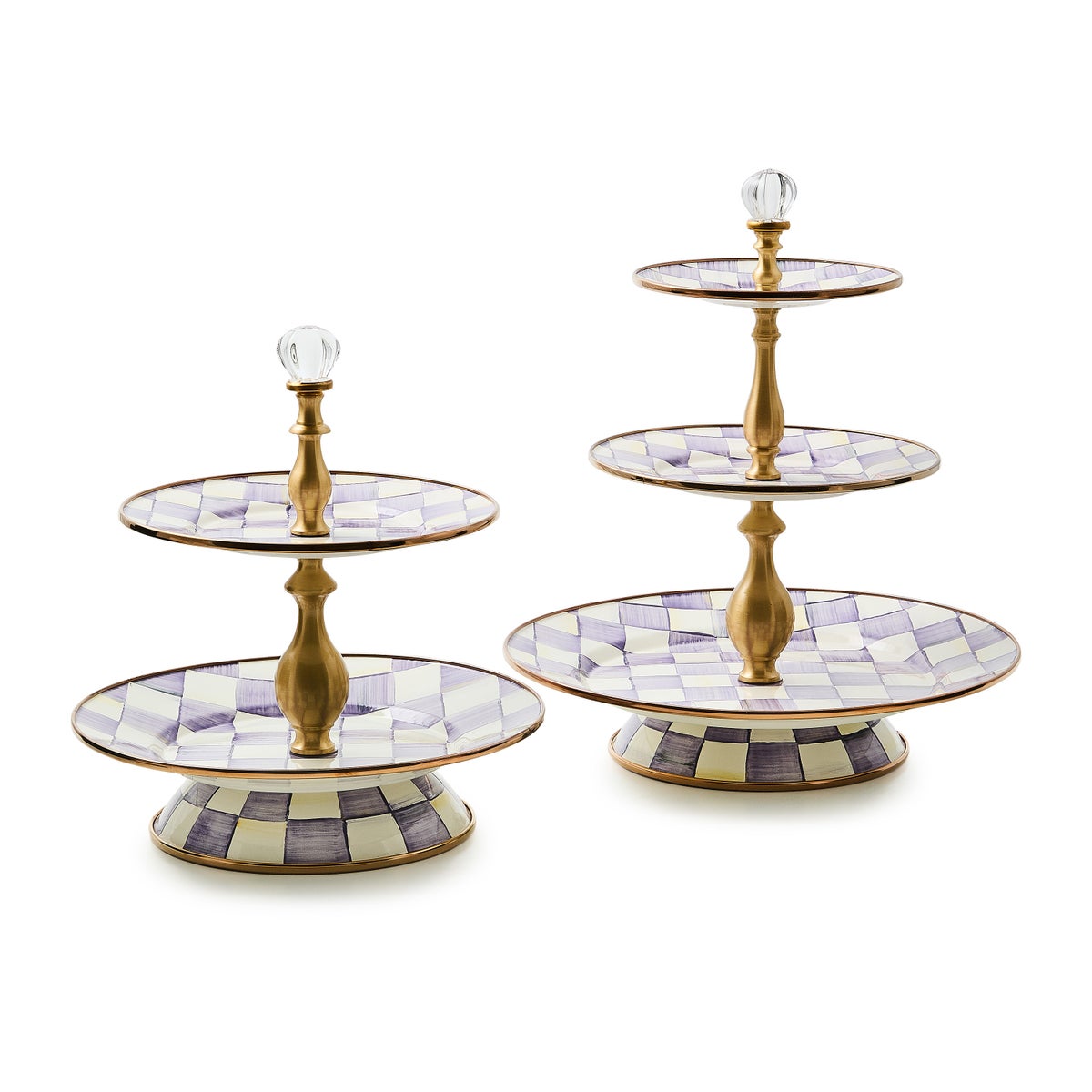 Violet Check Three Tier Sweet Stand - Image 3