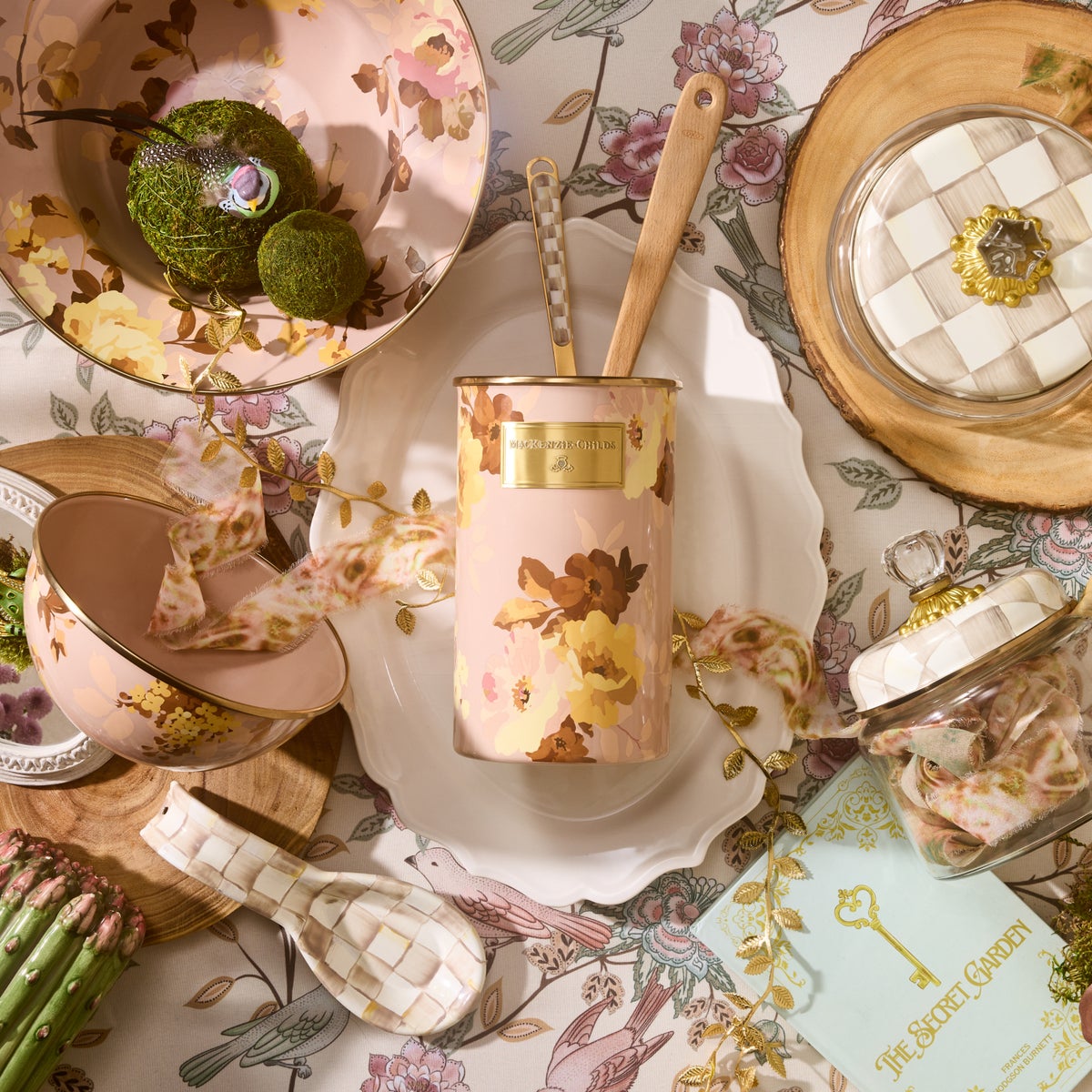 Wild Rose Mauve Utensil Holder - Image 2