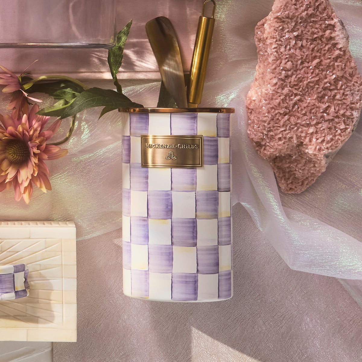 Violet Check Utensil Holder - Image 5