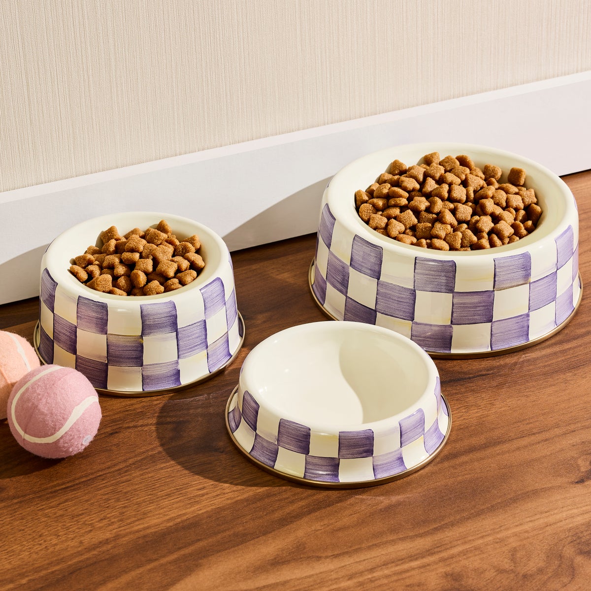 Violet Check Large Pet Dish - Image 2