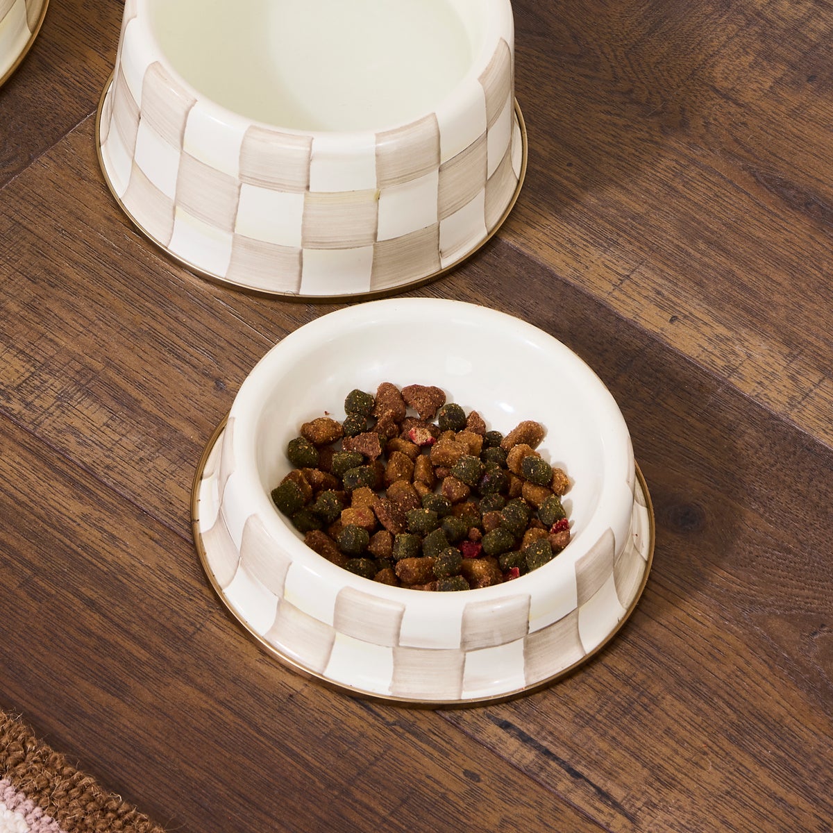 Mocha Check Small Pet Dish - Image 2