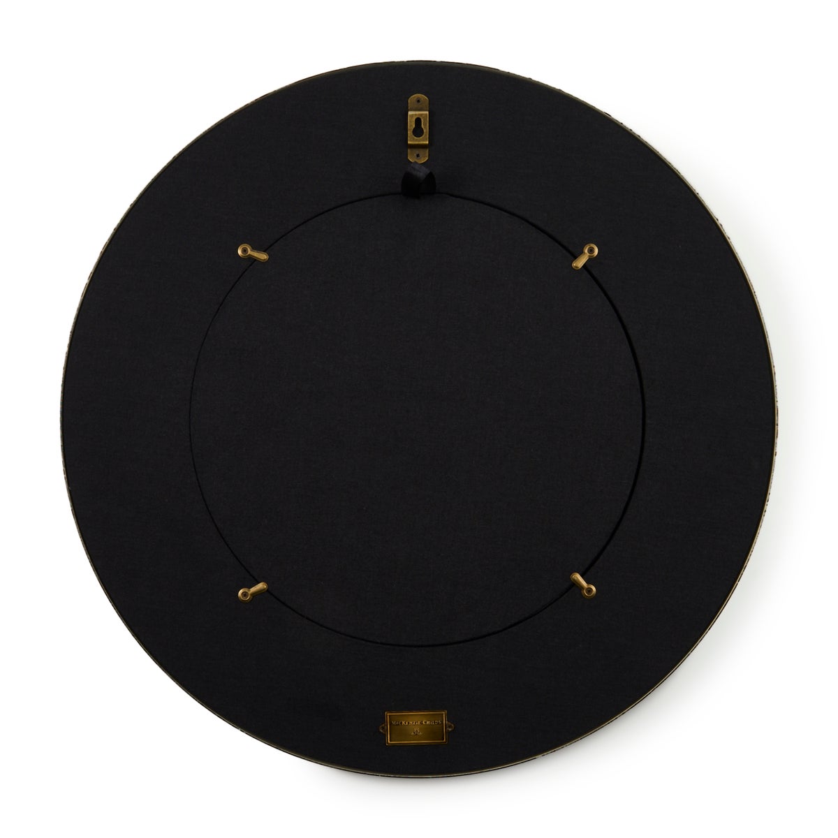Mocha Check Round Enamel Wall Mirror - Image 2